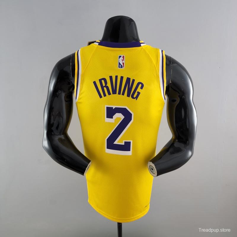 75th Anniversary IRVING #2 Los Angeles Lakers Yellow NBA Jersey