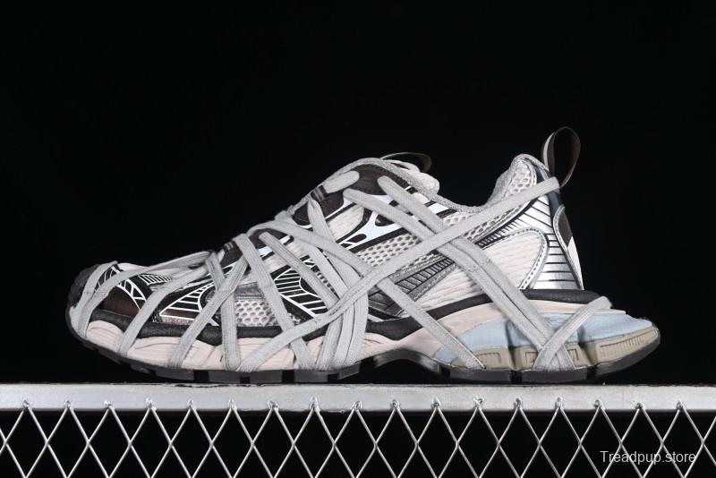 Balenciaga Phantom Sneaker 10th Generation Lace-Up Running Shoes with Transparent Heel Strap - W3XLL2097