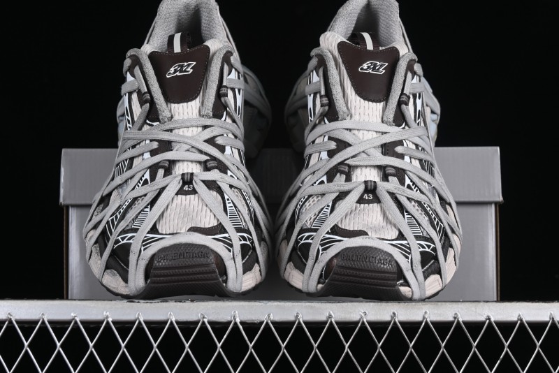 Balenciaga Phantom Sneaker 10th Generation Lace-Up Running Shoes with Transparent Heel Strap - W3XLL2097