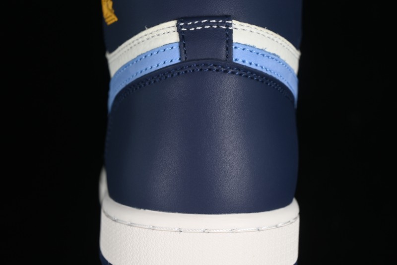 Nike Air Jordan 1 High OG "First in Flight" Basketball Shoes with UNC Blue and Yellow Accents - FD2596-400