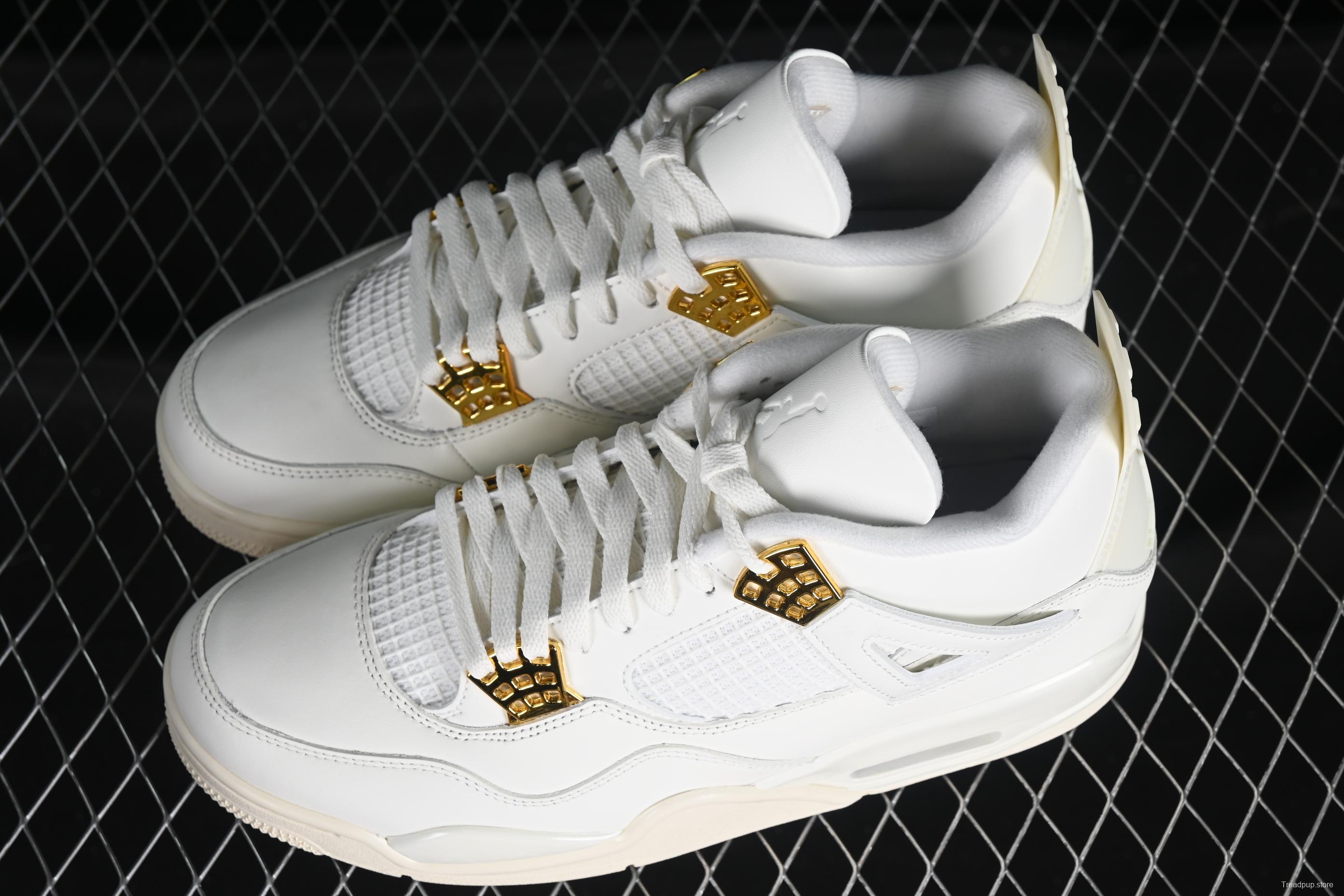 Nike Air Jordan 4 Retro Metallic Gold Basketball Shoes - AQ9129-170