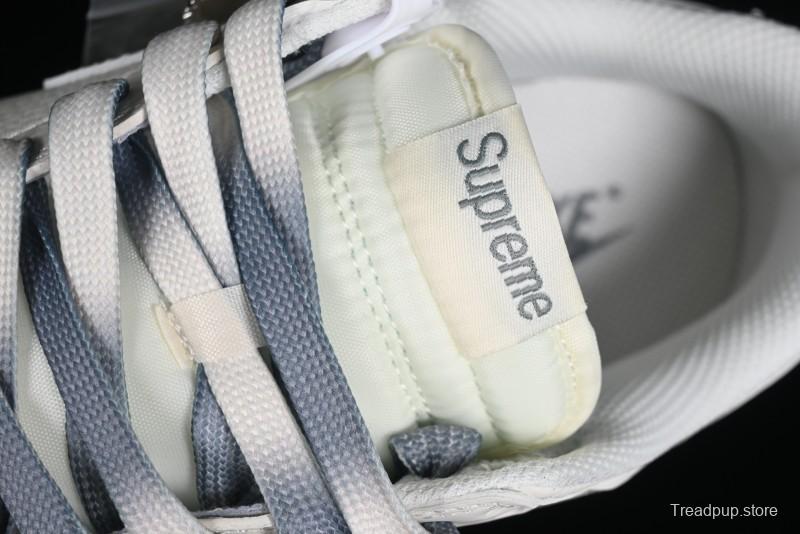 Supreme x Nike SB Dunk Low Anniversary Edition White Grey Customized Low-Top Casual Skate Shoes - BB8657-105