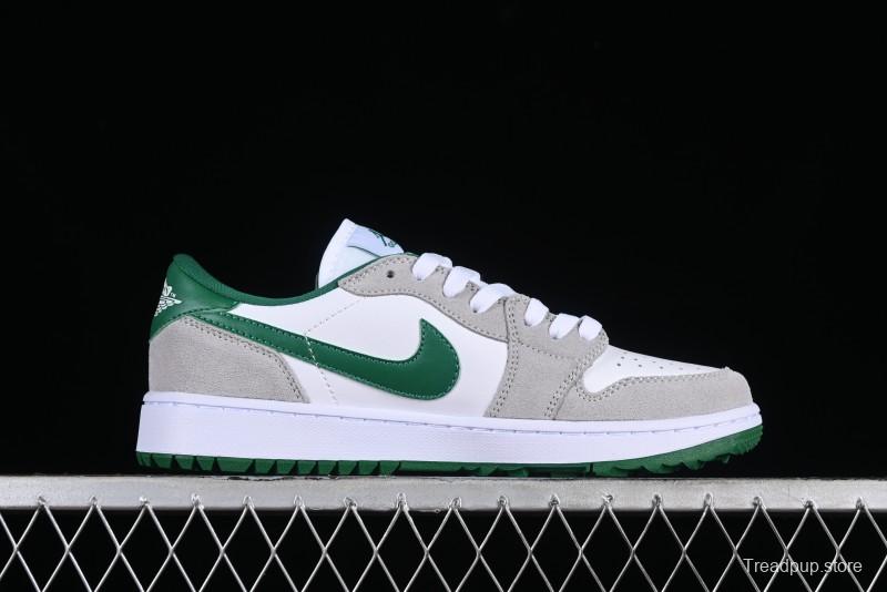 Nike Air Jordan 1 Low Golf Shoes Grey White Green - DD9315-112