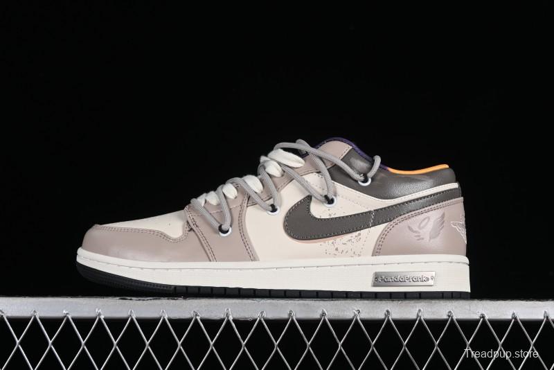 Nike Air Jordan 1 Low AJ1 Panda Prank Street Graffiti - Angel Demon Low Top Basketball Shoes - DQ8421-001