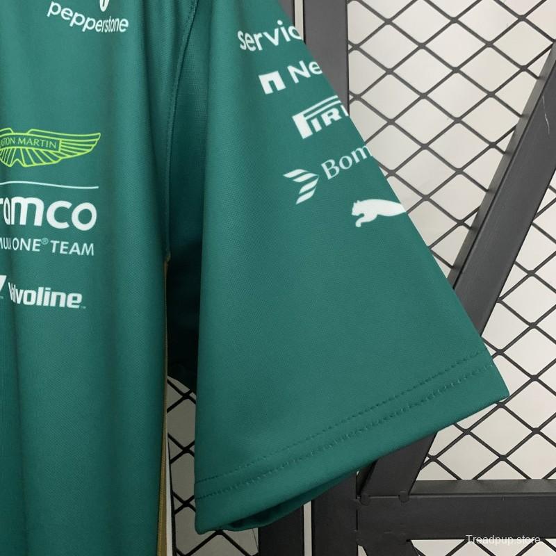 2025 F1 Formula Aston Martin Green ARAMCO #14 T-Shirt