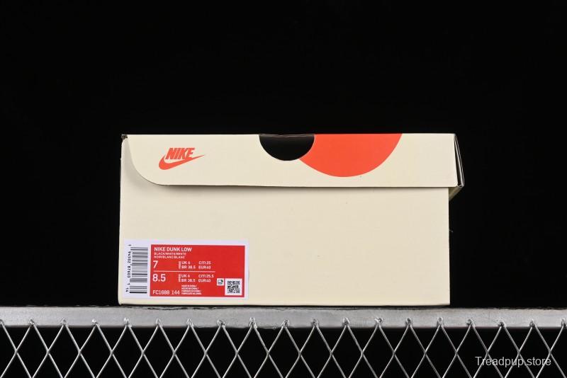 Nike SB Dunk Low Supreme Collaboration - Reverse Black White Swoosh Anniversary Custom Low-Top Casual Sneakers - FC1688-144