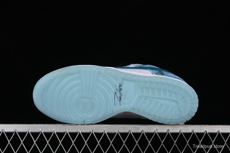 Nike Futura x Dunk Low Pro SB Skate Shoes with Tie-Dye Design - HF6061-400