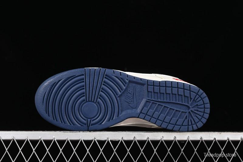 Nike SB Dunk Low Stussy Collaboration - Off White Floral Swoosh Anniversary High-End Custom Low-Top Casual Skate Shoes - XY1688-001