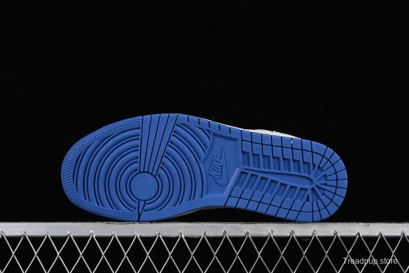 Nike Travis Scott x Fragment Design x Air Jordan 1 Low OG SP AJ1 LV Collaboration Light Blue Low-Top Casual Sneakers - LJ5188-007