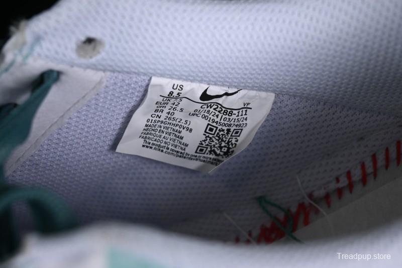 Nike Air Force 1 '07 Low Witch Collaboration Custom Leather Sneakers with Skull and Gradient White-Green Design - CW2288-111