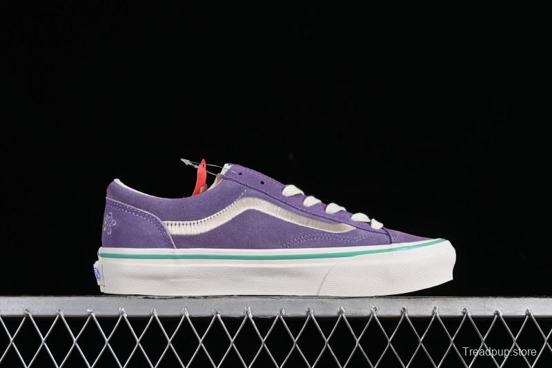 Vans Style 36 Low-Top Skate Shoes with Purple Embroidery - VN000CRPGRN