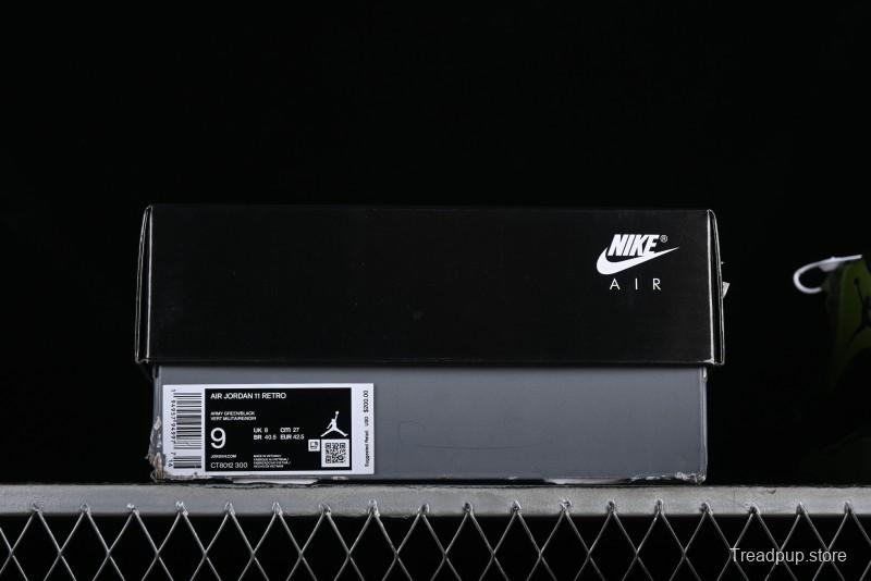 Nike Air Jordan 11 Retro High Top Basketball Shoes in Black Green - CT8012-300