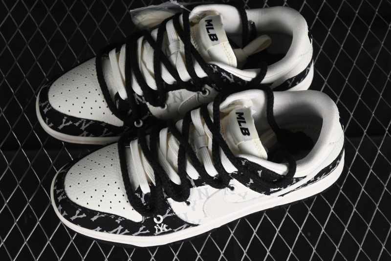 Nike SB Dunk Low MLB Strap Collaboration - Black Denim Print Anniversary Custom Low-Top Casual Sneakers - SJ2068-251