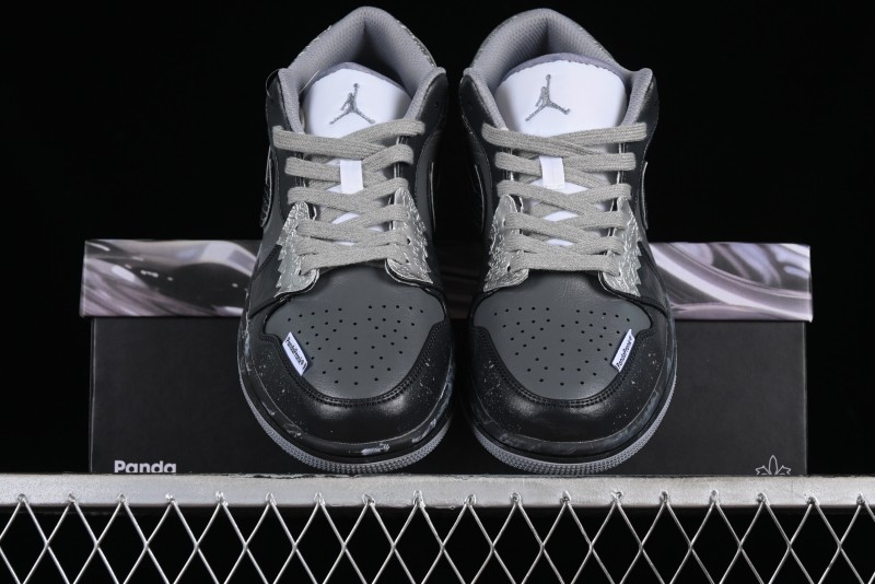 Nike Air Jordan 1 Low AJ1 Panda Prank Modern Gray Silver Black Low-top Casual Sneakers - 553560-053