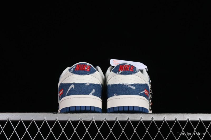 Nike Dunk Low Supreme - Denim Blue Jeans Anniversary High-End Customized Low-Top Casual Sneakers - FC1688-194