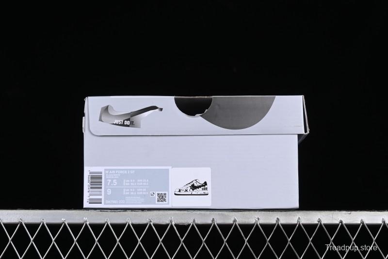 Nike Air Force 1 '07 Low Casual Sneakers with Black and White Graffiti Panda Design - DH7561-222