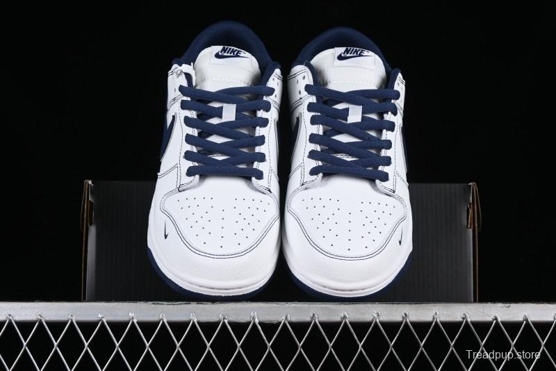 Nike Supreme x SB Dunk Low Collaboration - Navy Blue Anniversary High-End Custom Low-Top Casual Skate Shoes - DY1503-005