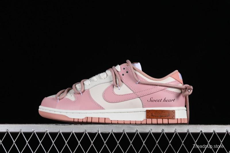 Nike Dunk Low ESS Custom Edition Rose Pink Retro Sweetheart Low-Top Casual Sneakers - DD1503-118