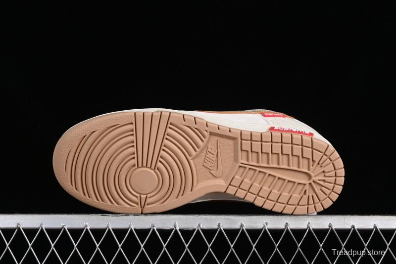 Supreme x Nike Dunk Low SB Skate Shoes with Zoom Air Cushion - XD6188-035