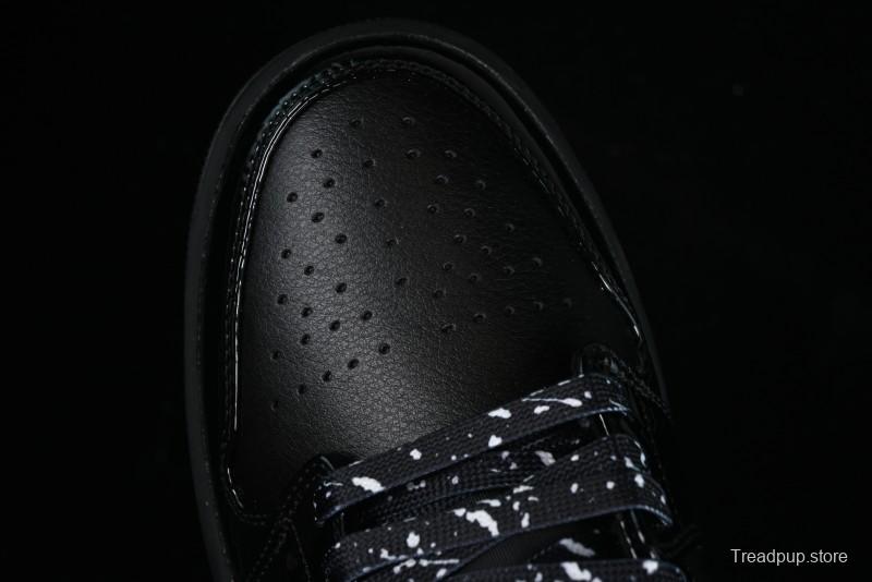 Nike Air Jordan 1 Low "Black Croc" Casual Sneakers with Crocodile-Embossed Leather - HJ7743-010
