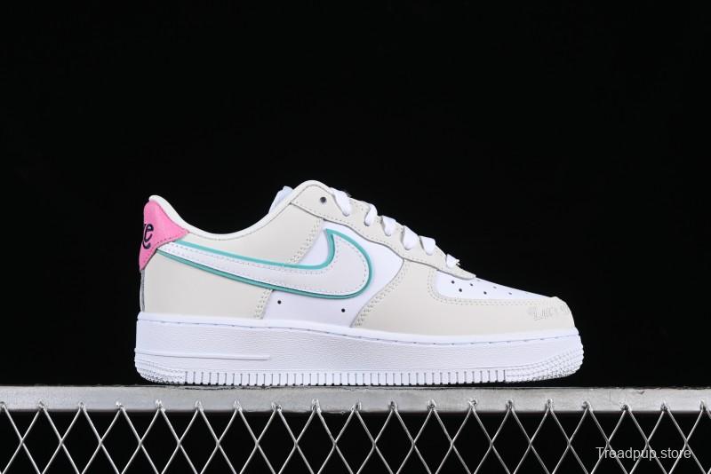 Nike Air Force 1 '07 Low Grey White Pink Casual Sneakers - HM3694-011
