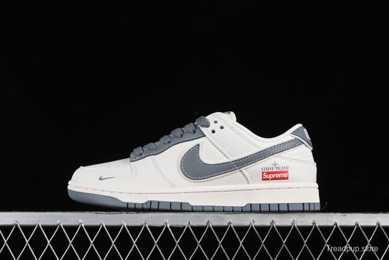 Nike SB Dunk Low Supreme Stone Island Collaboration - Beige Grey Starry Sky Anniversary High-End Custom Low-Top Casual Skate Shoes - BB9866-002