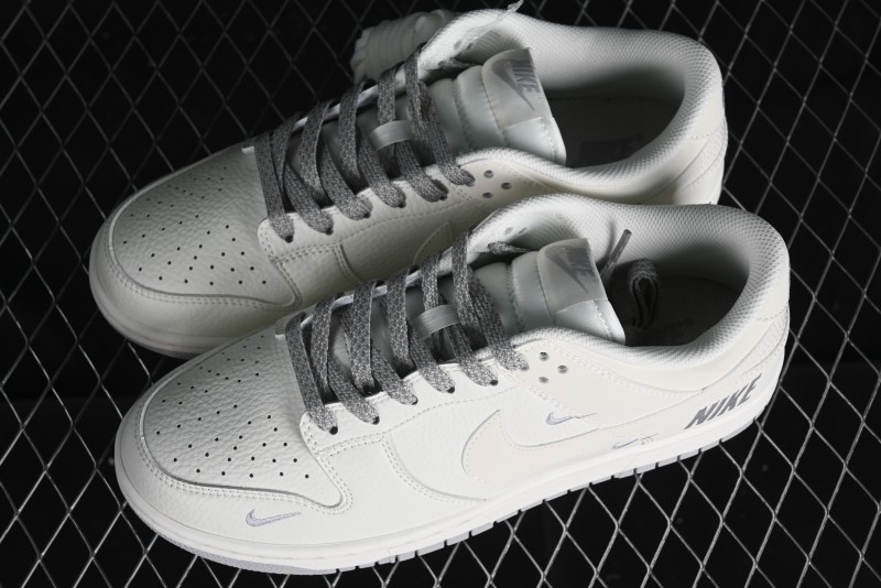 Nike SB Dunk Low Collaboration Three Swooshes Beige Black Low-Top Casual Skateboarding Shoes - NK5639-325