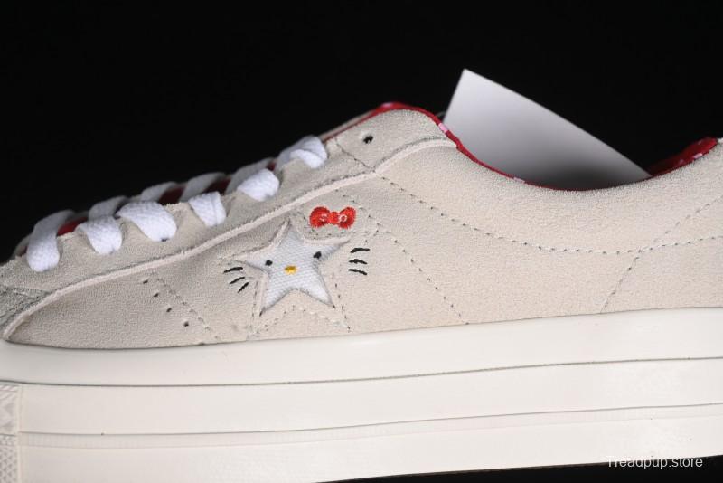 Converse One Star x Hello Kitty Low Top Casual Sneakers with Crystal Outsole and Replaceable Laces - 162937C