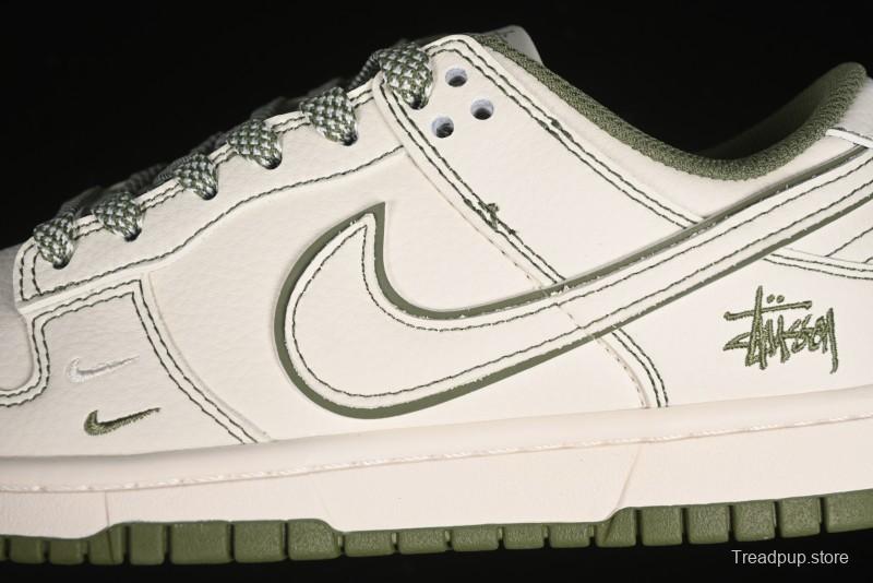 Nike SB Dunk Low Stussy Collaboration - Beige Green Anniversary High-End Custom Low-Top Casual Skate Shoes - BB1818-102