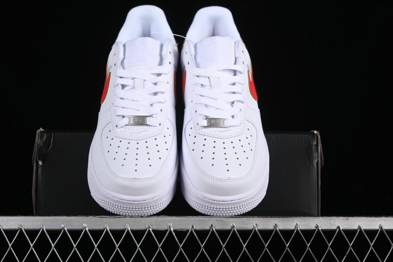 Nike Supreme x Air Force 1 Low Casual Sneakers with Full-Grain Leather and 3/4 Air Cushion - CU9225-101