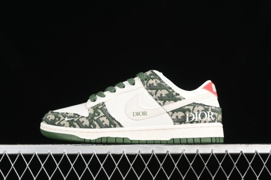Nike SB Dunk Low Dior Collaboration - Navy Blue Pattern Anniversary High-End Custom Low-Top Casual Skate Shoes - XY1688-005