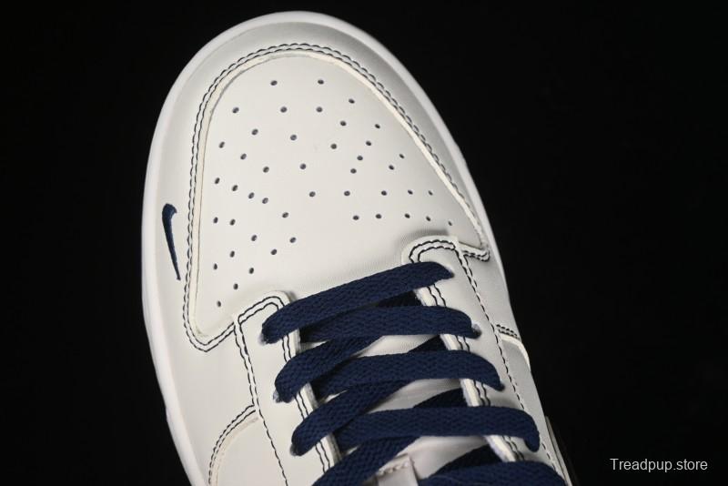 Nike SB Dunk Low OFF-WHITE Collaboration - Beige Navy Swoosh Anniversary Custom Low-Top Casual Skate Shoes - DJ2024-011