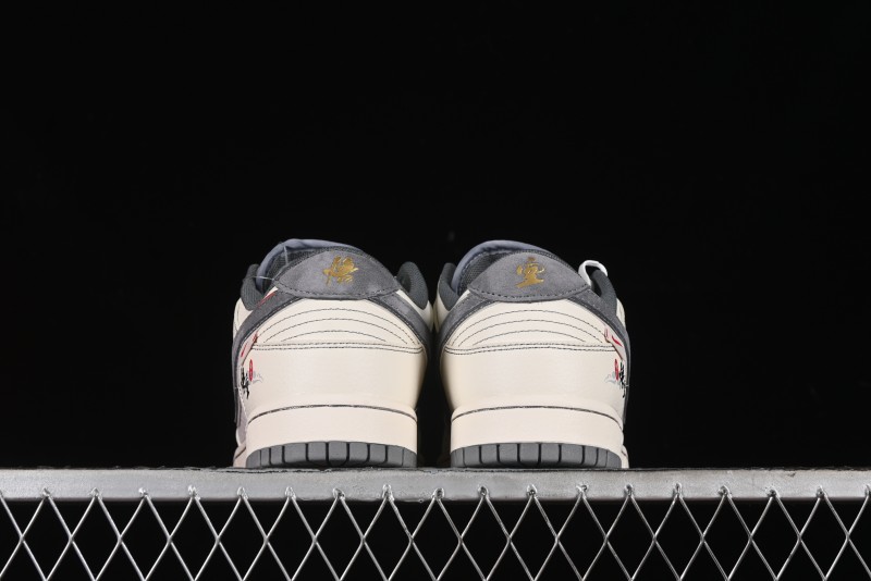Nike SB Dunk Low Black Wukong Series - Light Gray Swoosh Anniversary Custom Low-Top Casual Skate Shoes - SJ1098-013