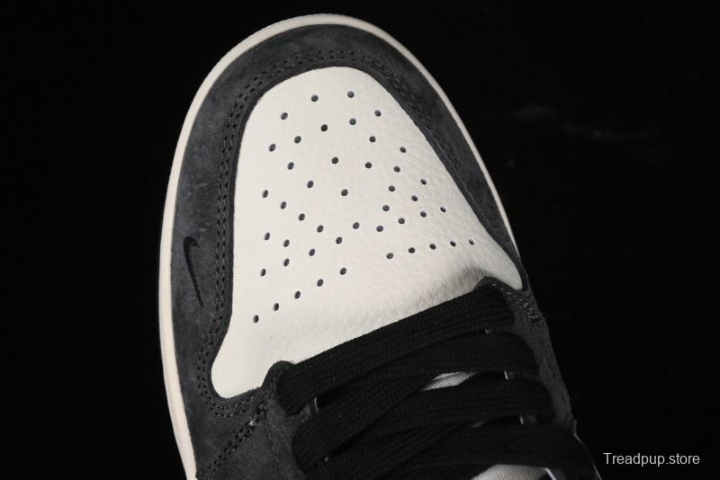 Nike Air Jordan 1 Low Retro Basketball Shoes - Black Velvet Pig Collaboration Custom Design - SJ9950-016