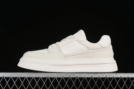 ECCO 2024 New Fashion Simple Versatile Genuine Leather White Sneakers - 61881301002