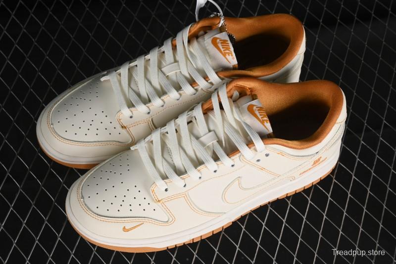 Nike SB Dunk Low UN Collaboration - Off White & Yellow Swoosh Anniversary Customized Low-Top Casual Skate Shoes - KK1688-011