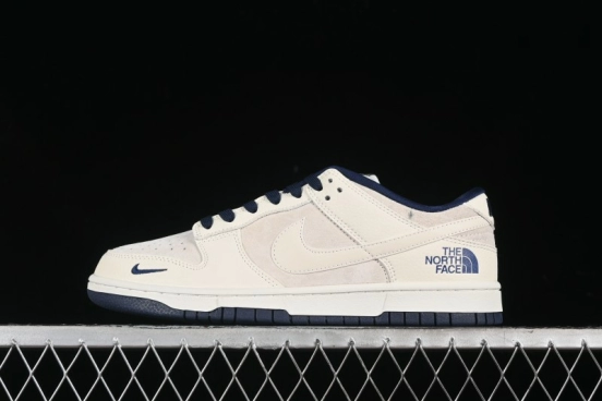 Nike SB Dunk Low The North Face Collaboration - Grey Pigskin White Swoosh Anniversary Custom Low-Top Casual Skate Shoes - KK1333-006