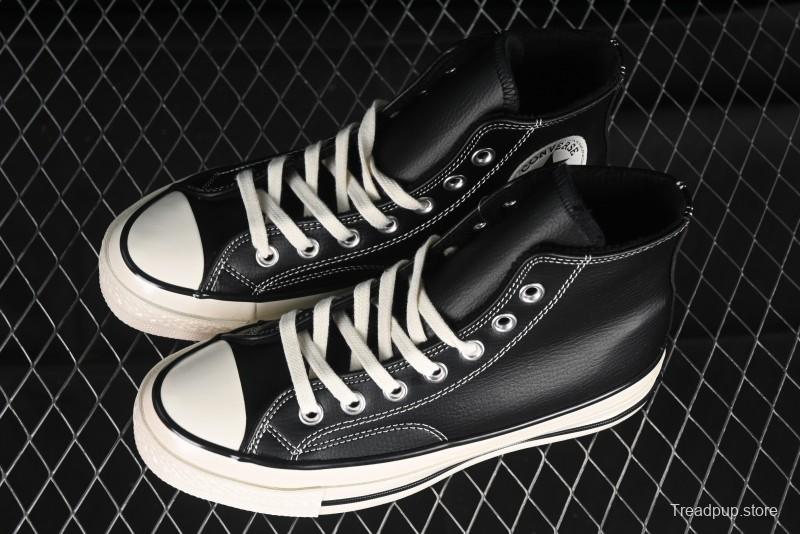 Converse Chuck 70s High Top Canvas Sneakers with Fur Lining in Black & White - A13863C