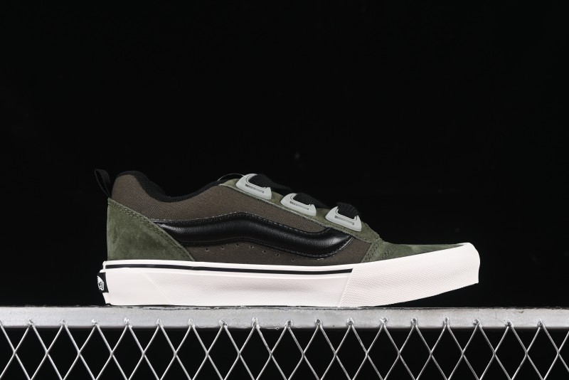 Vans Knu Skool DR White Black Green Chunky Sneakers - VN000CZU50K