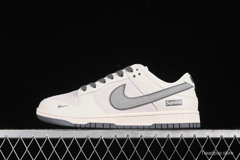 Nike SB Dunk Low Supreme Collaboration - Beige Grey Pig Anniversary High-End Custom Low-Top Casual Skate Shoes - XX2025-188