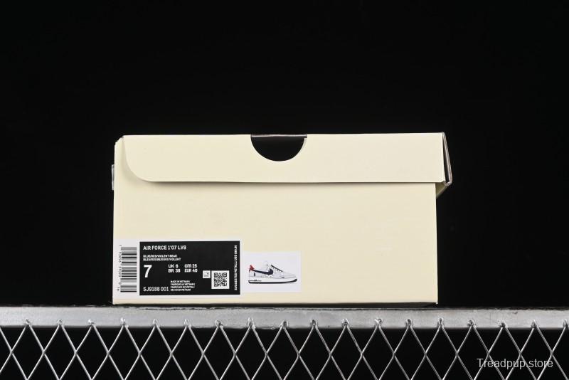Nike Air Force 1 '07 Low Violent Bear Collaboration - Grey Blue Print Low-Top Casual Sneakers - SJ9188-001