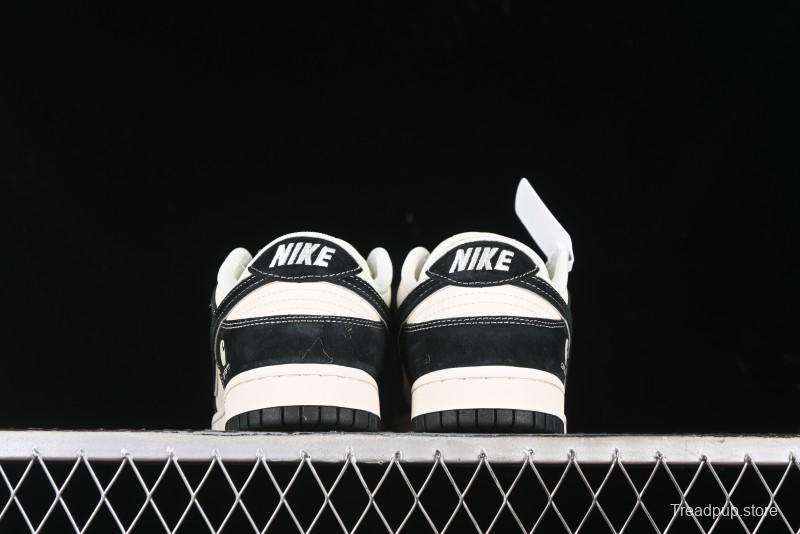 Nike SB Dunk Low Carhartt Collaboration - Off White Black Swoosh Anniversary Custom Low-Top Casual Skate Shoes - SJ1089-005