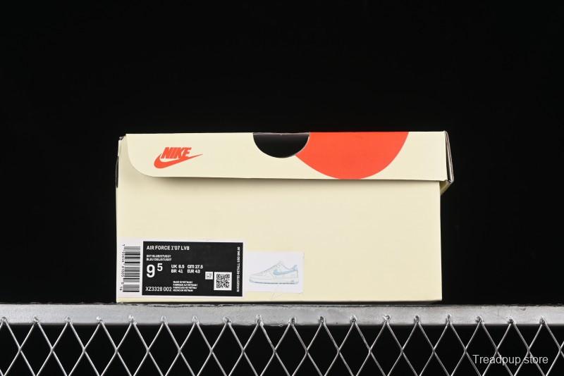 Nike Air Force 1 '07 Low Stussy Collaboration - Off White Elegant Blue Low-Top Casual Sneakers - XZ3328-002