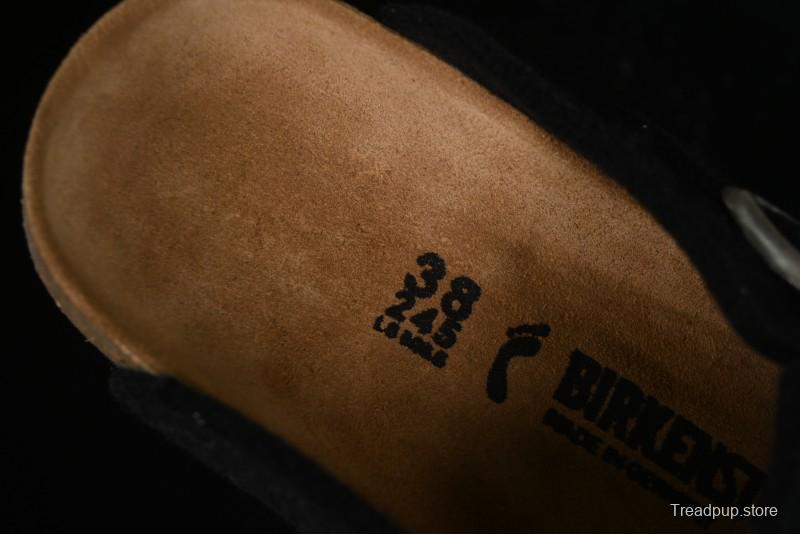 Birkenstock Half Open Toe Sandals with Smokeless Coal Wool Upper - G.D4