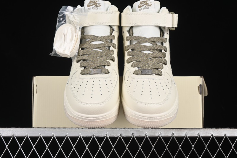 Nike Air Force 1 '07 Mid Military Green Dual-Color Sole Starlight Retro Sneakers - XL0236-231