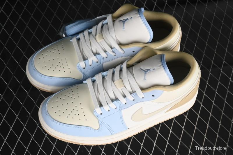 Nike Air Jordan 1 Low OG AJ1 Retro Basketball Shoes in White and Brown - HQ4186-111