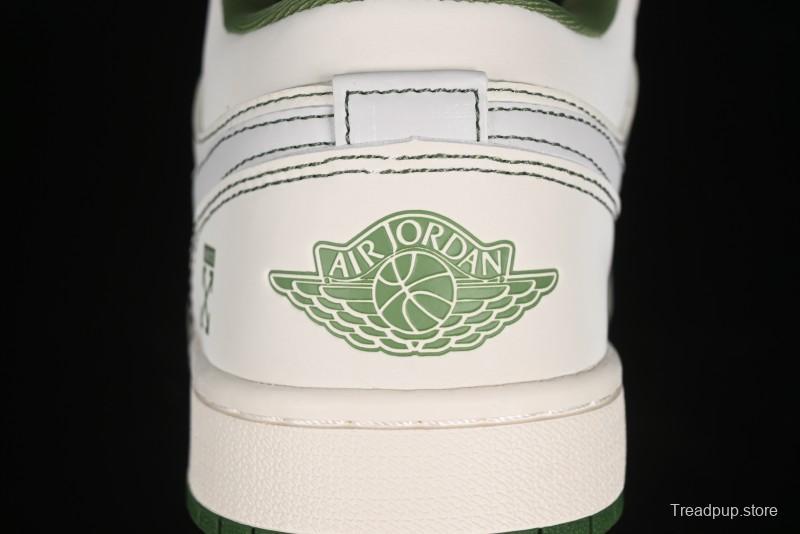 Nike Air Jordan 1 Low OFF-WHITE Collaboration - Retro Basketball Shoes with Beige Green Stitching - CF3688-021