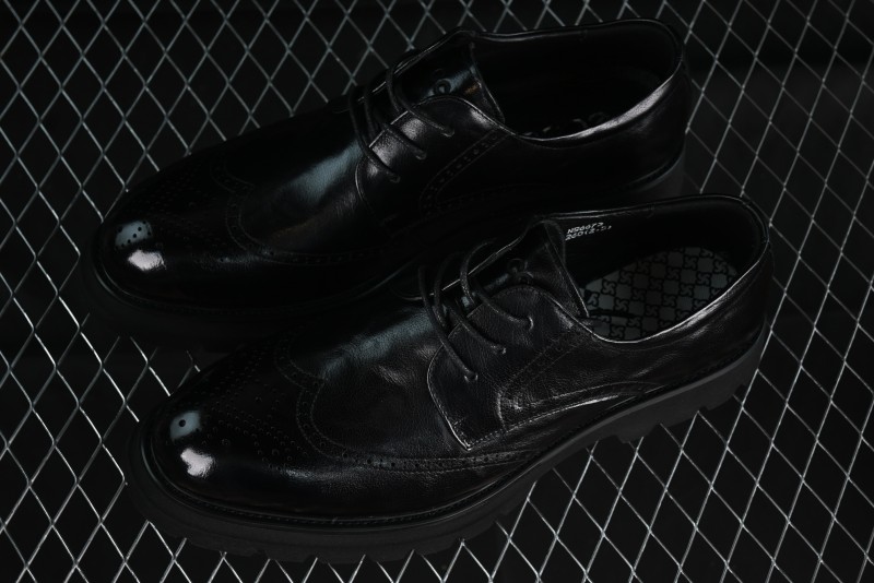 Ecco Block Brogue Business Derby Round Toe Genuine Leather Dress Shoes - 63667201001