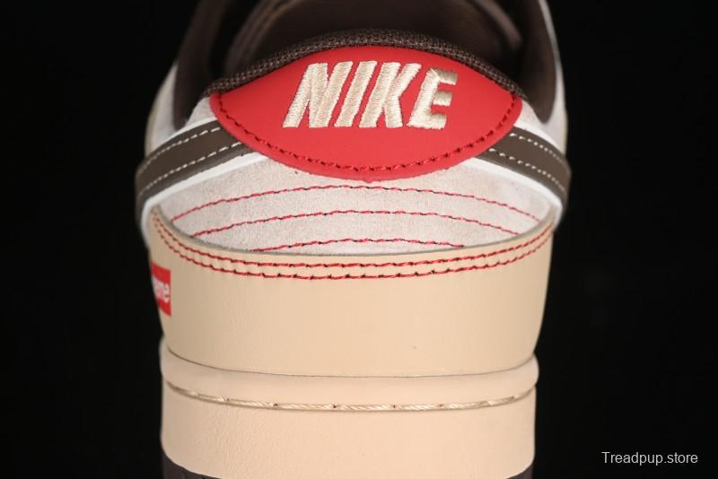 Nike SB Dunk Low SUP Collaboration - Distressed Black Swoosh Anniversary Custom Low-Top Skate Shoes - MM1089-021
