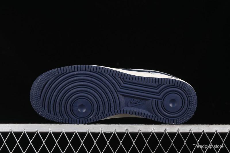 Nike Air Force 1 '07 Low Stussy Collaboration - Grey Pigskin Blue Sole Low-Top Casual Sneakers - XZ3318-028